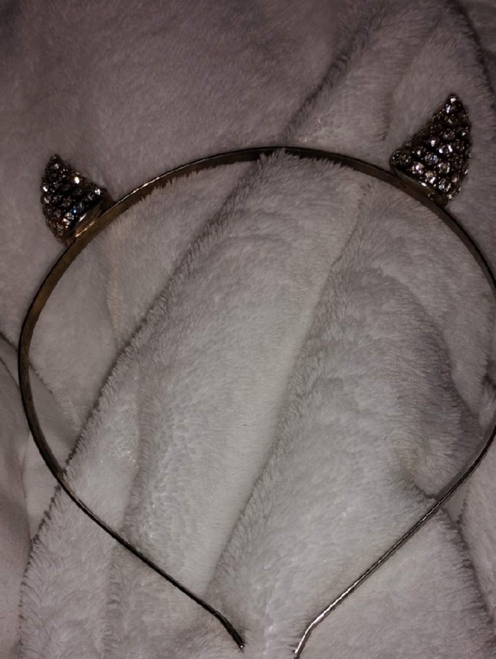 Crystal Ear Cat Headband - Gold